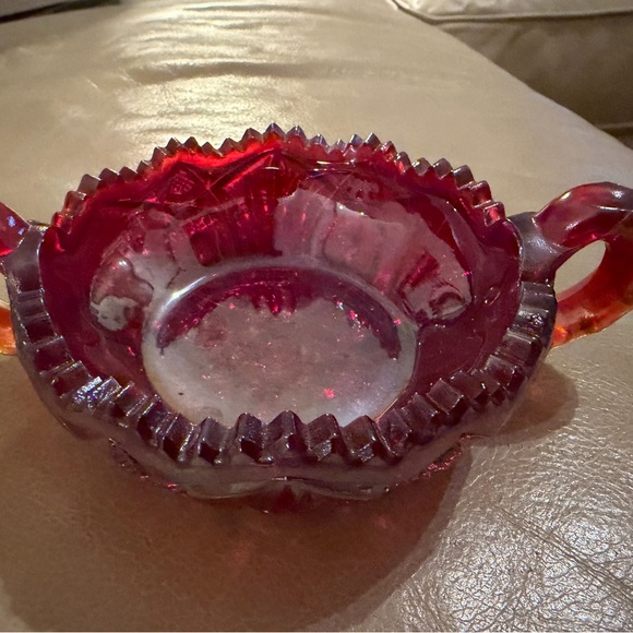 Westmoreland Other - Vtg Westmoreland Ruby Red Sawtooth Point Glass Relish Candy dish